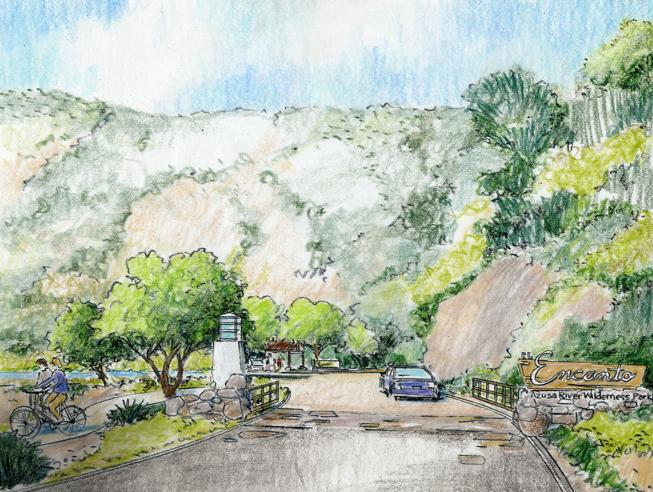 Sketch of Encanto Azusa River Wilderness Park, CA